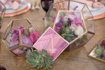 Geometric Wedding Centerpiece Floral Arrangements