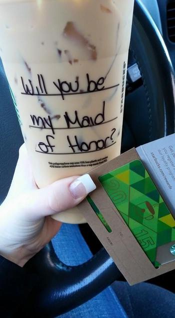 Starbucks Bridesmaid Proposal Idea