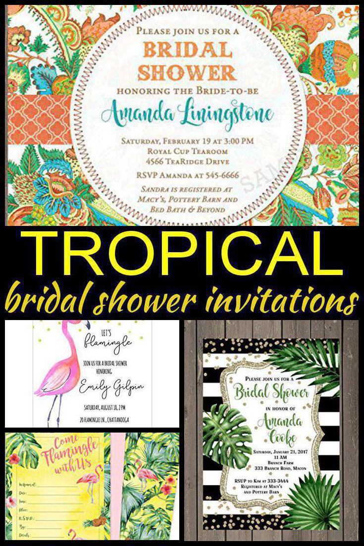 tropical bridal shower invitations