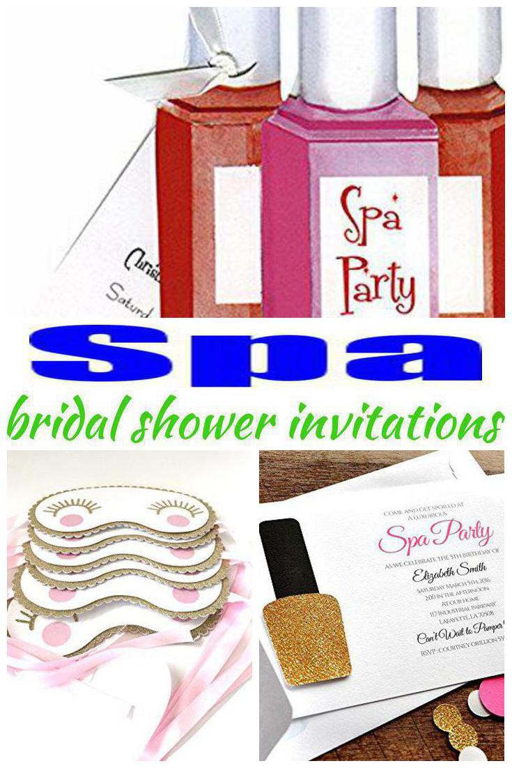 spa bridal shower invitations