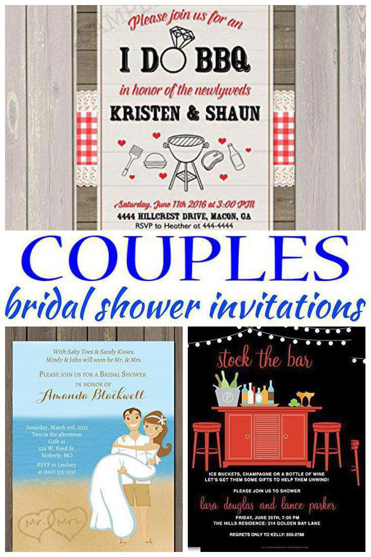 couples bridal shower invitations