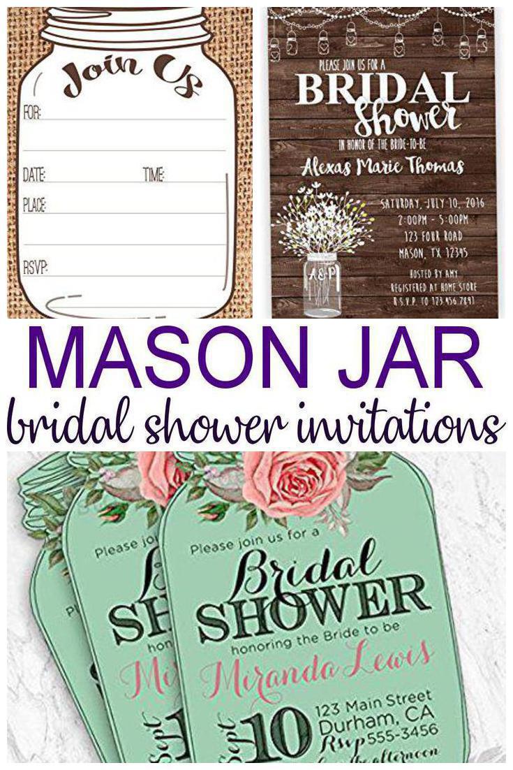 mason jar bridal shower invitations